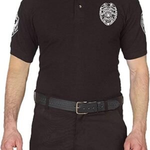 First Class Black Poly Cotton Security Polo Shirts